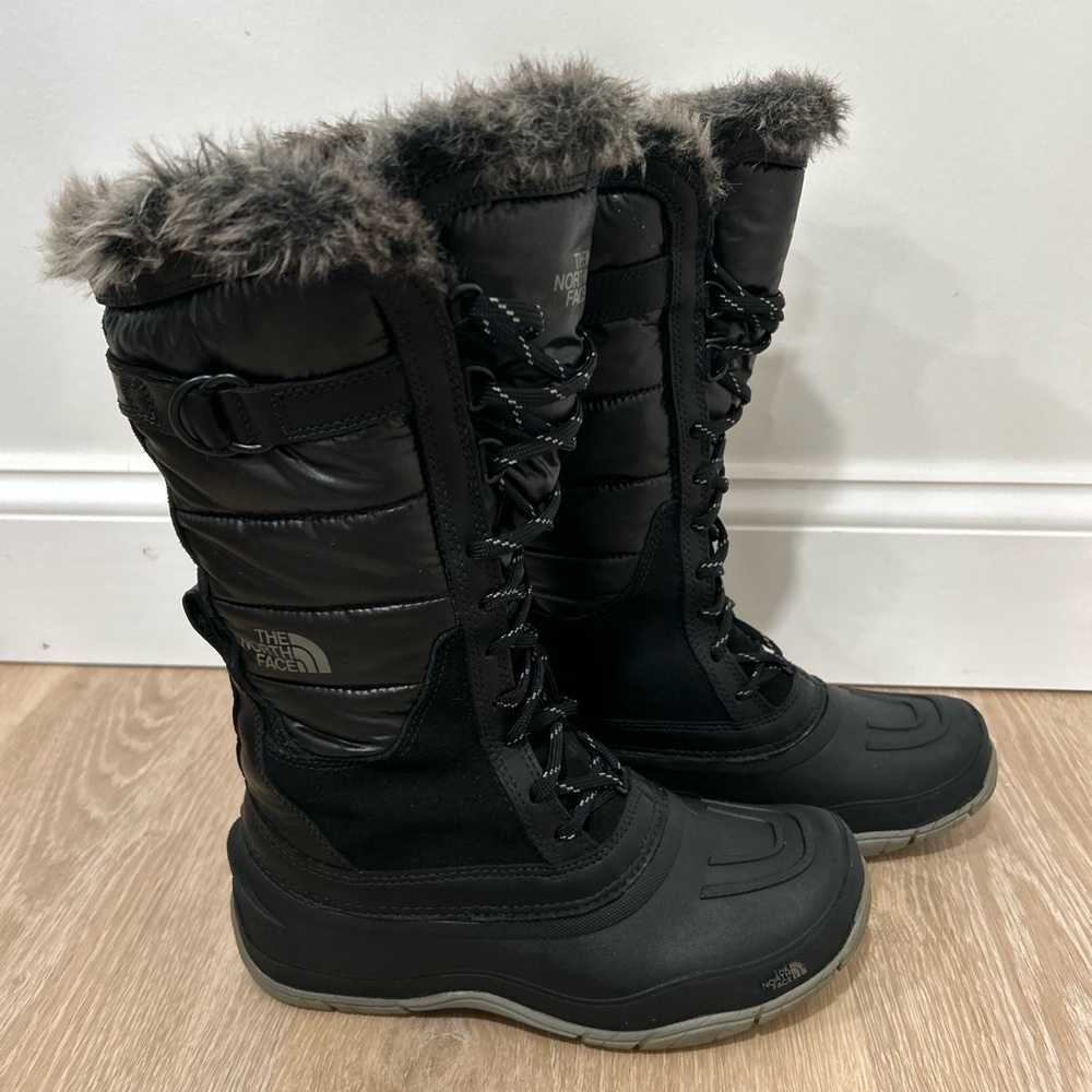 The North Face Shellista Tall Black Lace Up Winter Boots Size 7 Waterproof - Picture 3 of 10